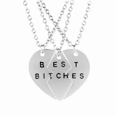 Tridelna verižica srebrna "Best BItches" 